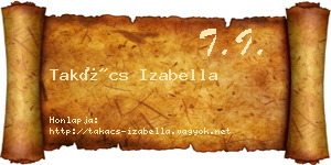 Takács Izabella névjegykártya